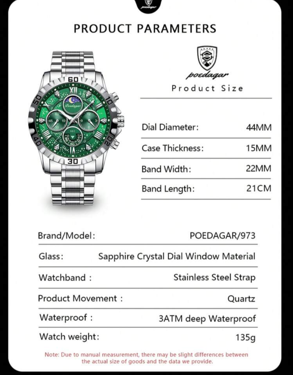 Green poedagar 973 watch
